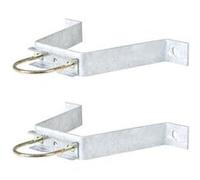 HDSAT Paire d'étriers Fixation Murale Patte en M Déport 90mm Mât Antenne TV TNT Sat