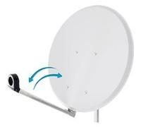 parabole satellite acier blanche 65cm clickclack premontee support pliable repliabl
