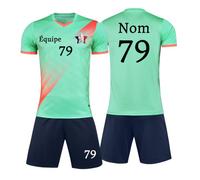 HDSD Maillots de Football T-Shirt Adultes et Enfants Vêtements de Football Maillot Football Personnalisé n'importe Quel Nom Numéro Logo (Vert)