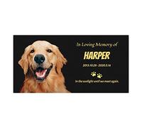 HDSD Plaque Funéraire Personnalisées pour Animaux de Compagnie, Chats, Chiens, Proches-Pierre Tombale Personnalisable-Objet Personnalisable-15x30 cm (Dessin 1 coloriage)