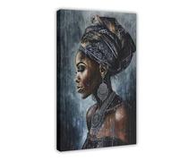 HDSDA Impression sur toile représentant la reine africaine pour salon, chambre à coucher (60 x 90 cm)