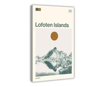 HDSDA Impression sur toile représentant les îles Lofoten Norvège - Décoration murale pour salon, chambre à coucher - 60 x 90 cm