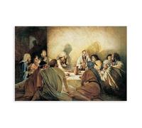 HDSDA Poster rétro sur toile « The Last Cène » - Décoration pour chambre à coucher, bureau, chambre - Cadeau - 50 x 75 cm
