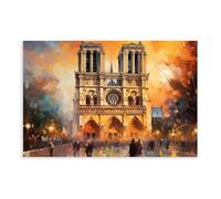 HDSDA Poster sur toile Cathédrale Notre-Dame pour décoration de chambre à coucher, bureau, chambre, cadeau 30 x 45 cm