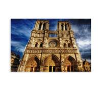 HDSDA Poster sur toile de la cathédrale de Laon - Décoration pour chambre à coucher, bureau, chambre - Cadeau - 20 x 30 cm