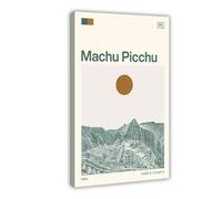 HDSDA Poster sur toile de voyage Machu Picchu du Pérou pour décoration de chambre à coucher, bureau, chambre, cadeau 30 x 45 cm