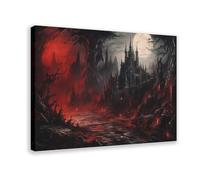 HDSDA Poster sur toile du château de Dracula - Décoration de chambre à coucher, bureau, chambre - Cadeau - 60 x 90 cm