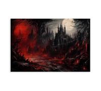 HDSDA Poster sur toile représentant le château de Dracula - Décoration murale pour salon, chambre à coucher - 60 x 90 cm