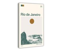 HDSDA Poster sur toile Rio de Janeiro Brésil - Décoration pour chambre à coucher, bureau, chambre - Cadeau - 30 x 45 cm