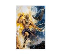 HDSDA Poster sur toile Zeus King of The Gods - Décoration murale pour salon, chambre à coucher - 30 x 45 cm