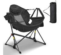 HDSDVNON Chaise Hamac Pliante Portative, À Bascule Extérieure avec Coussin en Mousse Mémoire De Forme, Capable Supporter 400 Livres(Dark Blue,Without Footrest)