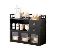 HDSDVNON Étagère de Rangement à Plusieurs Niveaux avec tiroirs, Meuble de comptoir, Rangement for épices et ustensiles de Cuisine, combinable à volonté(60 * 23 * 50cm)