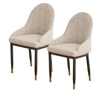 HDSDVNON Housse De Chaise Salle À Manger Dossier Incurvé, Ensemble 1/2/4/6 Pièces, Haute Élasticité, Imprimée, Accoudoirs, Toutes Saisons, Universelle for Le Mobilier(#6,2 Set)