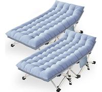 HDSDVNON Lit De Camping Pliant Extra Large avec Matelas - Portable Robuste d'une Capacité 900 LB for Adultes(2 Pack Grey,XXL)