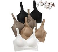 HDSDVNON Soutien-gorge sans coutures for femme - Couverture complète, fermeture réglable au dos et confort doux(4pcs,XL)