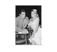 HDSHJFIK Poster décoratif sur toile classique de Jayne Mansfield et Dennis Hopper - Décoration murale moderne pour chambre à coucher (50 x 75 cm)