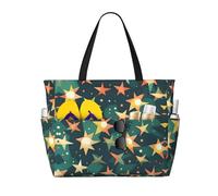 HDSKFNS Atomic Stars Rétro Motif Imprimé Chaque Sac de Voyage Sac Fourre-Tout Grande Capacité Pliable Piscine Sac à Main Fermeture Éclair Vacances