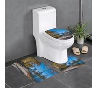HDSKFNS Austin Texas Lot de 3 tapis de bain en flanelle pour toilettes, baignoire, douche