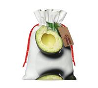 HDSKFNS Avocado2 Sac de Noël en toile de jute avec cordon de serrage pour vacances, Nouvel An, maison, bureau