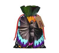 HDSKFNS Beau sac de Noël coloré en toile de jute avec cordon de serrage pour vacances, Nouvel An, fête, maison, bureau
