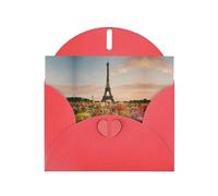 HDSKFNS Belles cartes de vœux imprimées Tour Eiffel Paris 15,2 x 10,2 cm Cartes en papier nacré avec enveloppes, pour anniversaire, mariage, condoléances