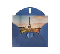 HDSKFNS Belles cartes de vœux imprimées Tour Eiffel Paris 15,2 x 10,2 cm Cartes en papier nacré avec enveloppes, pour anniversaire, mariage, condoléances