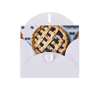 HDSKFNS Blueberry Pie 01 Cartes de vœux imprimées 15,2 x 10,2 cm Cartes en papier nacré avec enveloppes, pour anniversaire, mariage, condoléances