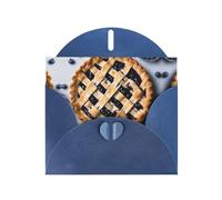 HDSKFNS Blueberry Pie 01 Cartes de vœux imprimées 15,2 x 10,2 cm Cartes en papier nacré avec enveloppes, pour anniversaire, mariage, condoléances