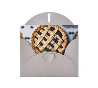 HDSKFNS Blueberry Pie 01 Cartes de vœux imprimées 15,2 x 10,2 cm Cartes en papier nacré avec enveloppes, pour anniversaire, mariage, condoléances