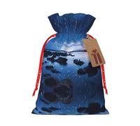 HDSKFNS Bright Stars Sac de Noël en toile de jute avec cordon de serrage