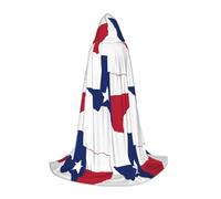 HDSKFNS Cape à capuche avec imprimé drapeau de l'État du Texas pour Halloween, bal masqué, cosplay, costume de sorcière unisexe, noir, Large