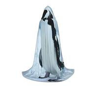 HDSKFNS Cape à capuche avec imprimé pingouin pour Halloween, bal masqué, cosplay, costume de sorcière unisexe, noir, Medium