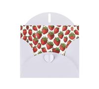 HDSKFNS Carte de vœux imprimée fraise 15,2 x 10,2 cm avec enveloppes, pour anniversaire, mariage, condoléances
