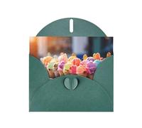 HDSKFNS Cartes de vœux colorées imprimées crème glacée 15,2 x 10,2 cm Cartes en papier nacré avec enveloppes, pour anniversaire, mariage, condoléances