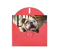 HDSKFNS Cartes de vœux drôles avec imprimé bouledogue anglais 15,2 x 10,2 cm, cartes en papier nacré avec enveloppes, pour anniversaire, mariage, condoléances