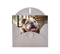 HDSKFNS Cartes de vœux drôles avec imprimé bouledogue anglais 15,2 x 10,2 cm, cartes en papier nacré avec enveloppes, pour anniversaire, mariage, condoléances