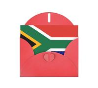 HDSKFNS Cartes de vœux en papier nacré avec enveloppes Motif drapeau de l'Afrique du Sud 15,2 x 10,2 cm
