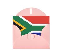 HDSKFNS Cartes de vœux en papier nacré avec enveloppes Motif drapeau de l'Afrique du Sud 15,2 x 10,2 cm