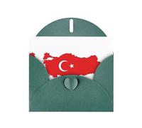 HDSKFNS Cartes de vœux imprimées avec drapeau de la Turquie 15,2 x 10,2 cm Cartes en papier nacré avec enveloppes, pour anniversaire, mariage, condoléances