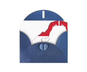 HDSKFNS Cartes de vœux imprimées avec drapeau de Monaco 15,2 x 10,2 cm, cartes en papier nacré avec enveloppes, pour anniversaire, mariage, condoléances