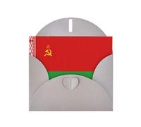 HDSKFNS Cartes de vœux imprimées drapeau de la Biélorussie 15,2 x 10,2 cm en papier nacré avec enveloppes, pour anniversaire, mariage, condoléances
