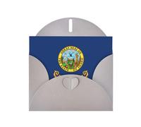 HDSKFNS Cartes de vœux imprimées drapeau de l'Idaho 15,2 x 10,2 cm Cartes en papier nacré avec enveloppes, pour anniversaire, mariage, condoléances