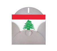 HDSKFNS Cartes de vœux imprimées drapeau du Liban 15,2 x 10,2 cm en papier nacré avec enveloppes, pour anniversaire, mariage, condoléances