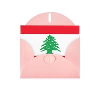 HDSKFNS Cartes de vœux imprimées drapeau du Liban 15,2 x 10,2 cm en papier nacré avec enveloppes, pour anniversaire, mariage, condoléances