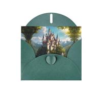HDSKFNS Cartes de vœux légendaires avec enveloppes - 15,2 x 10,2 cm - Motif château de fées - Pour anniversaire, mariage, condoléances