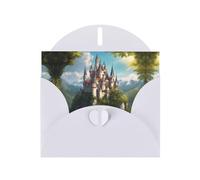 HDSKFNS Cartes de vœux légendaires avec enveloppes - 15,2 x 10,2 cm - Motif château de fées - Pour anniversaire, mariage, condoléances