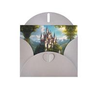 HDSKFNS Cartes de vœux légendaires avec enveloppes - 15,2 x 10,2 cm - Motif château de fées - Pour anniversaire, mariage, condoléances