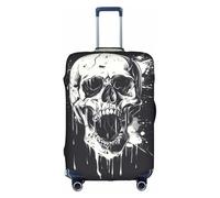 HDSKFNS Housse de valise avec imprimé tête de mort fantôme horreur pour valises de 45,7 à 81,3 cm, Blanc, Medium