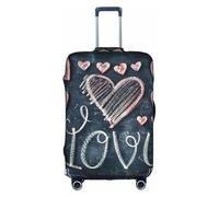 HDSKFNS Housse de valise avec inscription « I Love You Words with Hearts » pour valises de 45,7 à 81,3 cm, blanc, L