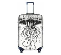 HDSKFNS Housse de valise avec motif méduses pour valises de 45,7 à 81,3 cm, blanc, M